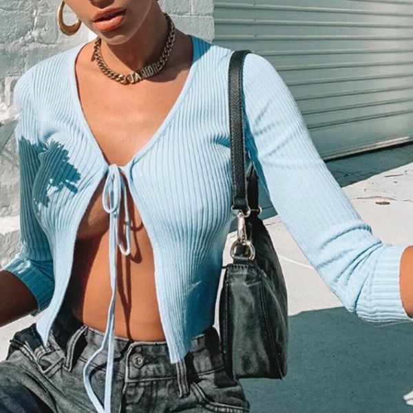 knitted slim crop 2021 autumn women lace up bow split long sleeve t shirts female party streetwear teesby air, Black;white
knitted slim crop 2021 autumn women lace up bow split long sleeve t shirts female party streetwear teesby air, Black;white