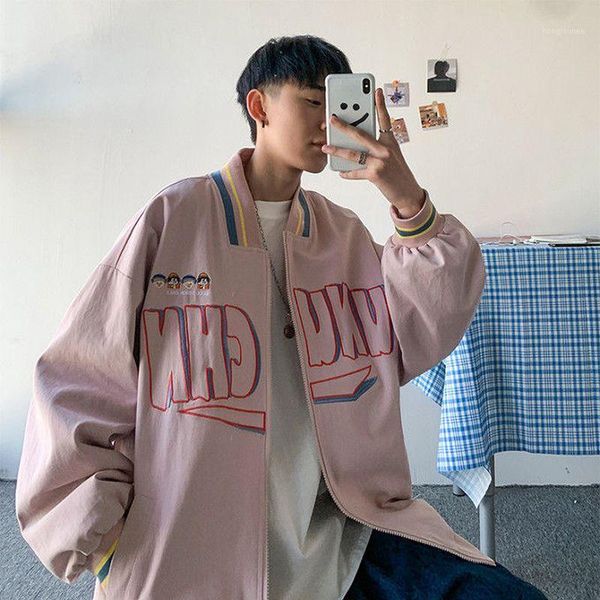 men's jackets embroidery baseball jacket men's spring autumn 2021 japanese preppy style casual loose couple vintage clothes trend, Black;brown
men's jackets embroidery baseball jacket men's spring autumn 2021 japanese preppy style casual loose couple vintage clothes trend, Black;brown