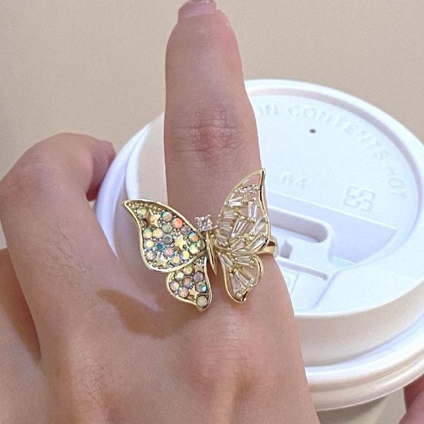 cluster rings ab color crystal butterfly opening ring korean fashion female accessories zircon insect student adjustable, Golden;silver
cluster rings ab color crystal butterfly opening ring korean fashion female accessories zircon insect student adjustable, Golden;silver