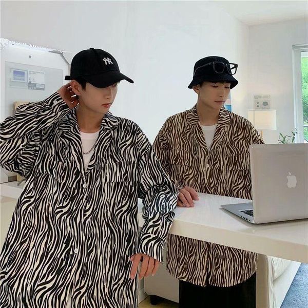 men's jackets zebra pattern shirt korean casual fashion loose social all-match long-sleeved men m-2xl, Black;brown
men's jackets zebra pattern shirt korean casual fashion loose social all-match long-sleeved men m-2xl, Black;brown