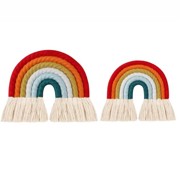 hand-woven pendant macrame wall hanging art woven rainbow tapestry home decor crafts decoration for bedroom decorative objects & figurines
hand-woven pendant macrame wall hanging art woven rainbow tapestry home decor crafts decoration for bedroom decorative objects & figurines
