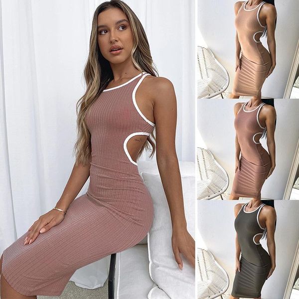 casual dresses style long skirt contrast color pit strip waistless sleeveless dress women, Black;gray
casual dresses style long skirt contrast color pit strip waistless sleeveless dress women, Black;gray