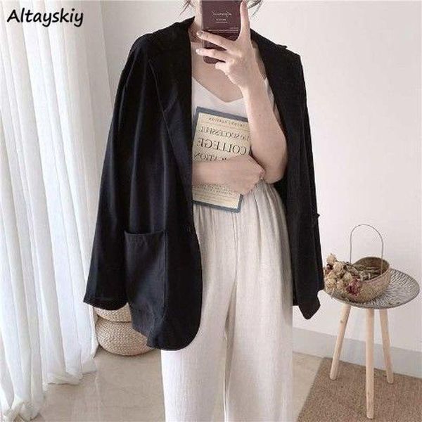 women's suits & blazers women elegant single button fashion office ladies summer soft korean high street casual all-match outerwear coz, White;black
women's suits & blazers women elegant single button fashion office ladies summer soft korean high street casual all-match outerwear coz, White;black