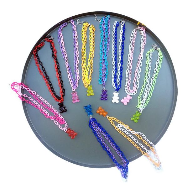 pendant necklaces 1pcs female models cute acrylic resin bear double necklace little fairy sweet and multi-layer s78, Silver
pendant necklaces 1pcs female models cute acrylic resin bear double necklace little fairy sweet and multi-layer s78, Silver