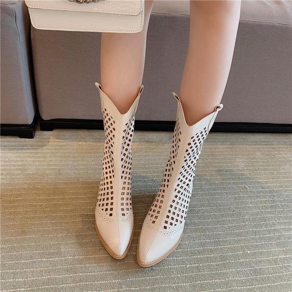 boots fashion pointed western cowboy women summer thin hollow knight thick heel net sandals, Black
boots fashion pointed western cowboy women summer thin hollow knight thick heel net sandals, Black