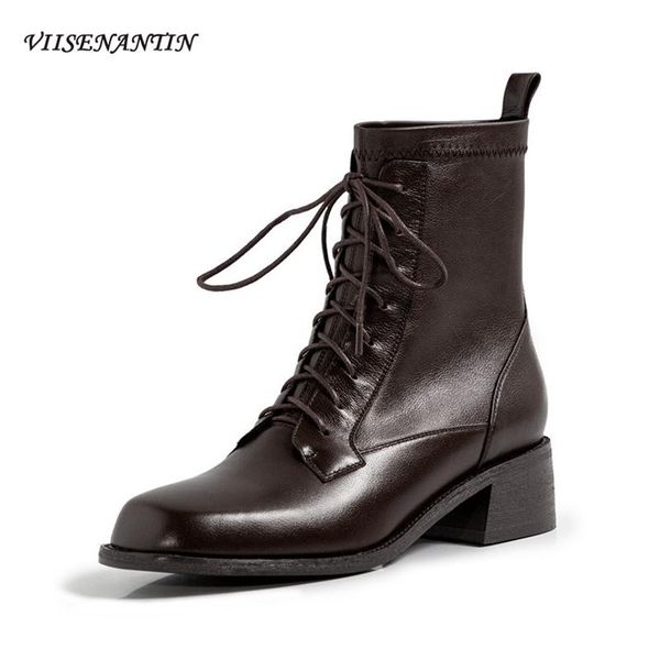 boots korean style all-match ankle female british autumn winter cowhide thick heel square toe lace-up, Black
boots korean style all-match ankle female british autumn winter cowhide thick heel square toe lace-up, Black