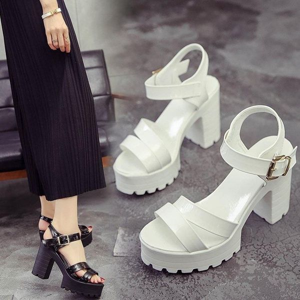 sandals large size 2021 one button thick heel women's high open toe fashion summer shoes, Black
sandals large size 2021 one button thick heel women's high open toe fashion summer shoes, Black