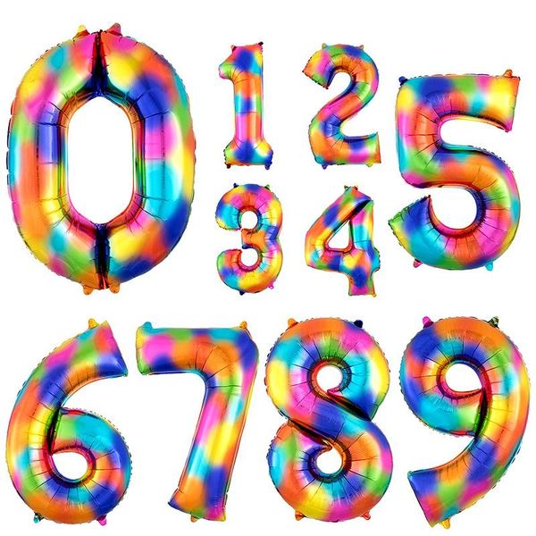 40inch rainbow number foil balloons happy birthday wedding christmas party decoration digital kids gift air globos
40inch rainbow number foil balloons happy birthday wedding christmas party decoration digital kids gift air globos