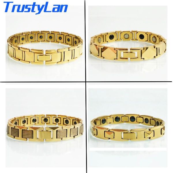 link, chain men women gold color tungsten steel bracelet germanium energy power health care bio magnetic wristband luxury male jewelry gifts, Black
link, chain men women gold color tungsten steel bracelet germanium energy power health care bio magnetic wristband luxury male jewelry gifts, Black