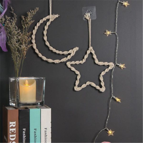 handmade moon star wall hanging pendant for kids room craft pentagram baby girls bedroom ornament decoration decorative objects & figurines
handmade moon star wall hanging pendant for kids room craft pentagram baby girls bedroom ornament decoration decorative objects & figurines