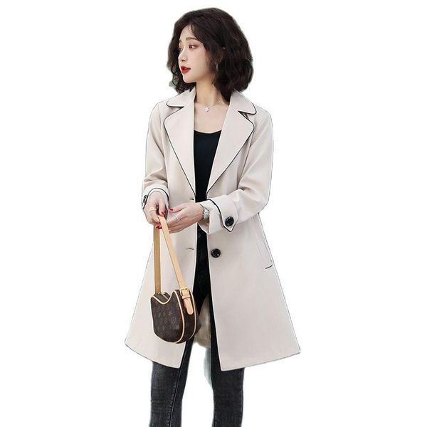 women's trench coats temperament mid-length lace-up windbreaker female street 2021 spring autumn slim long women outerwear f1025, Tan;black
women's trench coats temperament mid-length lace-up windbreaker female street 2021 spring autumn slim long women outerwear f1025, Tan;black