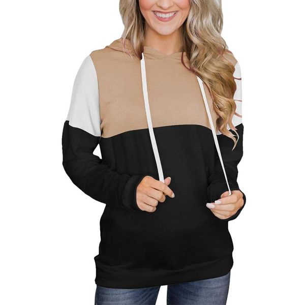 women's hoodies & sweatshirts spring autumn patchwork fashion lady stitching hooded sweateshirt long sleeve contrasting color 2021, Black
women's hoodies & sweatshirts spring autumn patchwork fashion lady stitching hooded sweateshirt long sleeve contrasting color 2021, Black