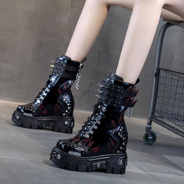 european america style winter height increasing platform rivet plush genuine leather women short equestrian boots 20211202, Black
european america style winter height increasing platform rivet plush genuine leather women short equestrian boots 20211202, Black