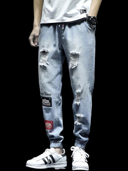 men's jeans ripped beggar plus-sized plus size skinny pants ankle banded trendy spring and autumn retro ruan handsome, Blue
men's jeans ripped beggar plus-sized plus size skinny pants ankle banded trendy spring and autumn retro ruan handsome, Blue