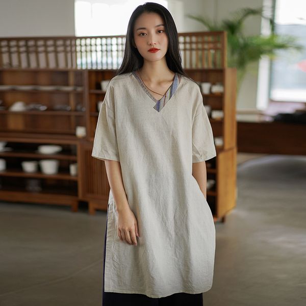 johnature women cotton linen vintage t-shirts v-neck short sleeve summer patchwork loose women clothes casual tshirts 210521, White
johnature women cotton linen vintage t-shirts v-neck short sleeve summer patchwork loose women clothes casual tshirts 210521, White