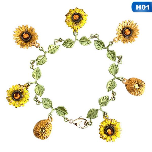 link, chain fashion vintage sunflower bracelets for women arrivals plant bangle bracelet elegant jewewlry gifts, Black
link, chain fashion vintage sunflower bracelets for women arrivals plant bangle bracelet elegant jewewlry gifts, Black