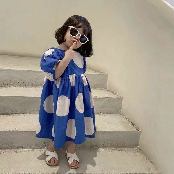 summer casual big dot printing short sleeve loose dress for girls korean style cotton fashion dresses 210508, Red;yellow
summer casual big dot printing short sleeve loose dress for girls korean style cotton fashion dresses 210508, Red;yellow