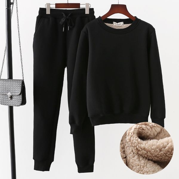 women's two piece pants female thick winter plus velvet round turtleneck sweater casual jacket race sports clothes mqkw, White
women's two piece pants female thick winter plus velvet round turtleneck sweater casual jacket race sports clothes mqkw, White