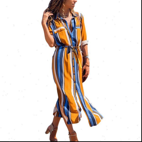 women womens dress summer long sleeve colorful striped maxi female viogue shirtdress v neck slit dresses clubwear, Black;gray
women womens dress summer long sleeve colorful striped maxi female viogue shirtdress v neck slit dresses clubwear, Black;gray