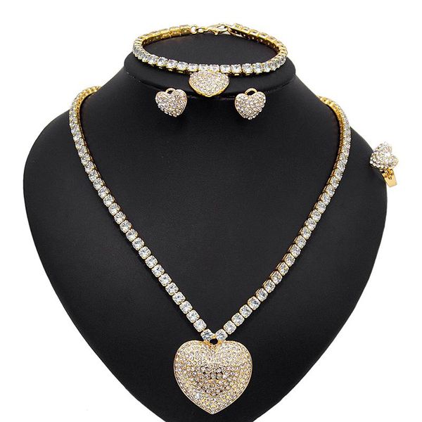 earrings & necklace yulaili women full crystal heart shape bracelet stud rings bridal wedding jewelry sets, Silver
earrings & necklace yulaili women full crystal heart shape bracelet stud rings bridal wedding jewelry sets, Silver