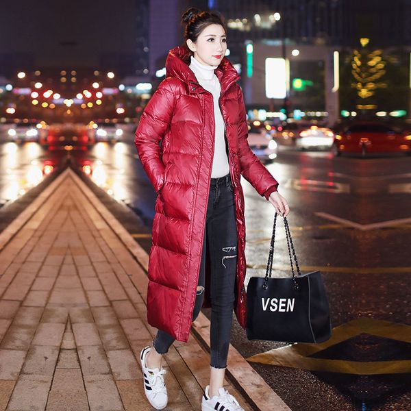winter white duck down jacket women long glossy coat female casual thick slim 210520, Black
winter white duck down jacket women long glossy coat female casual thick slim 210520, Black