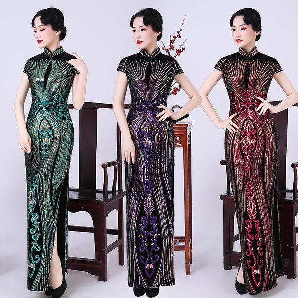 ethnic clothing exquisite velvet cheongsam female qipao classic mandarin collar chinese dress gown novelty party prom high split vestid, Red
ethnic clothing exquisite velvet cheongsam female qipao classic mandarin collar chinese dress gown novelty party prom high split vestid, Red