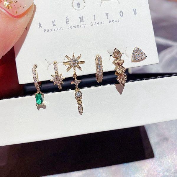 Dangle & Chandelier MIGGA 6pcs Mix Cubic Zirconia Paved Star Geometric Earrings Set Gold Color Women Statement Jewelry, Silver
Dangle & Chandelier MIGGA 6pcs Mix Cubic Zirconia Paved Star Geometric Earrings Set Gold Color Women Statement Jewelry, Silver