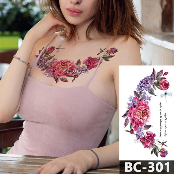 temporary tattoos 1 sheet chest body tattoo waterproof jewelry pink purple flowers dragonfly pattern decal waist art sticker
temporary tattoos 1 sheet chest body tattoo waterproof jewelry pink purple flowers dragonfly pattern decal waist art sticker