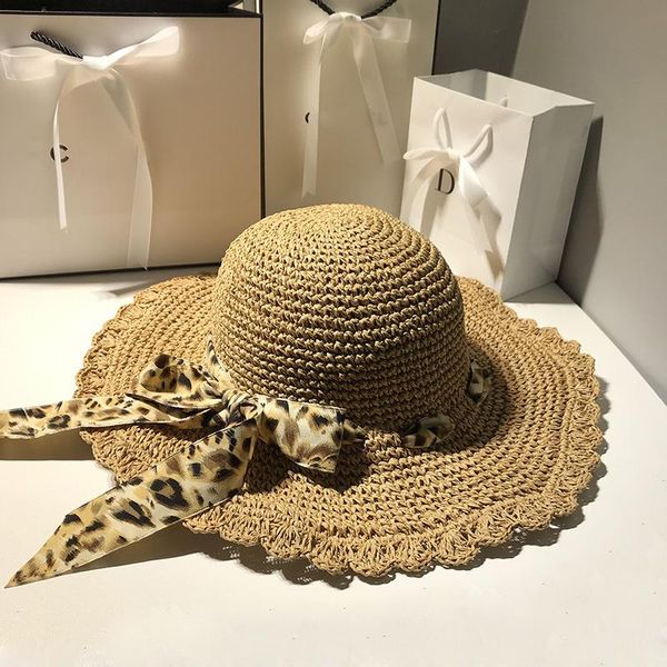 leopard streamer handmade crochet straw hat female summer beach sunscreen sun fashion girl wide brim hats, Blue;gray
leopard streamer handmade crochet straw hat female summer beach sunscreen sun fashion girl wide brim hats, Blue;gray