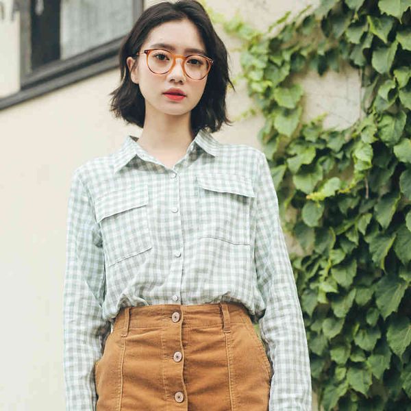 shirt autumn women's blouses long sleeve loosey preppy style sweet female chess all-match, White
shirt autumn women's blouses long sleeve loosey preppy style sweet female chess all-match, White