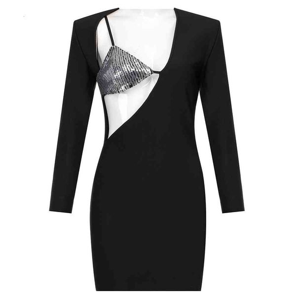 dresses a runway fashion black sequins female manga cut long bandage bodycon mini club party dress u84n, Black;gray
dresses a runway fashion black sequins female manga cut long bandage bodycon mini club party dress u84n, Black;gray