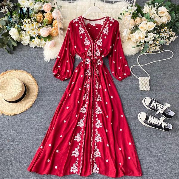 casual dresses yuoomuoo women vintage embroidery v-neck long dress spring drawstring waist party maxi ladies elegant vacation tunic, Black;gray
casual dresses yuoomuoo women vintage embroidery v-neck long dress spring drawstring waist party maxi ladies elegant vacation tunic, Black;gray