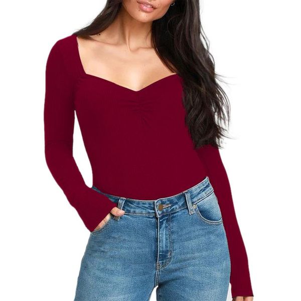 fashionable women solid color v-neck long sleeve skinny bodysuits t-shirt autumn winter one pieces bottom women's jumpsuits & rompers, Black;white
fashionable women solid color v-neck long sleeve skinny bodysuits t-shirt autumn winter one pieces bottom women's jumpsuits & rompers, Black;white