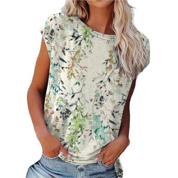 women's t-shirt women summer printed short sleeve vintage floral sleeveless casual loose plus size vest lady round neck tshirt 2021, White
women's t-shirt women summer printed short sleeve vintage floral sleeveless casual loose plus size vest lady round neck tshirt 2021, White