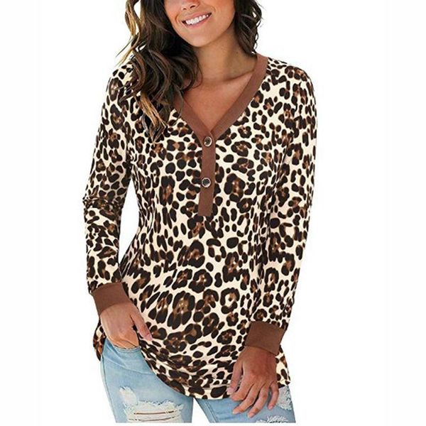 women's t-shirt button leopard long sleeve for women 90s vintage v-neck tunic female 2021 autumn casual womens clothing tee, White
women's t-shirt button leopard long sleeve for women 90s vintage v-neck tunic female 2021 autumn casual womens clothing tee, White
