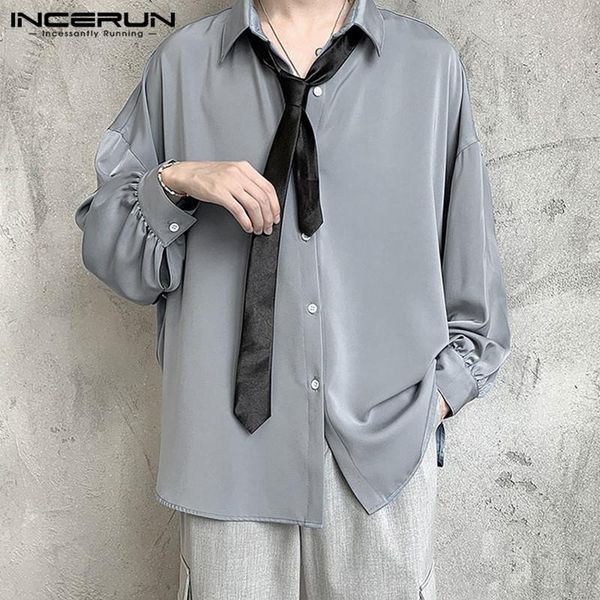 men leisure solid color shirts long sleeve lapel blouse with tie man fashion button loose camisa korean style shirt 5xl men's casual, White;black
men leisure solid color shirts long sleeve lapel blouse with tie man fashion button loose camisa korean style shirt 5xl men's casual, White;black