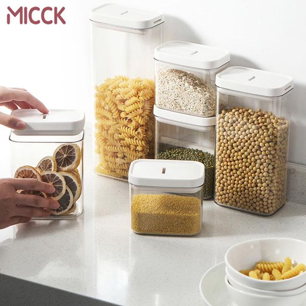 storage bottles & jars micck plastic container for refrigerator bulk cereals food kitchen and organization spice