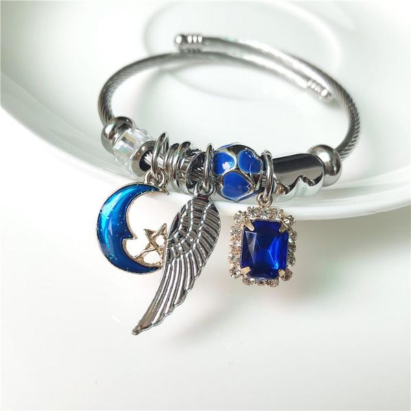 charm bracelets k's gadgets bangle & bracelet for women square blue crystal moon silver color wing pendant beads cuff pulseras, Golden;silver
charm bracelets k's gadgets bangle & bracelet for women square blue crystal moon silver color wing pendant beads cuff pulseras, Golden;silver