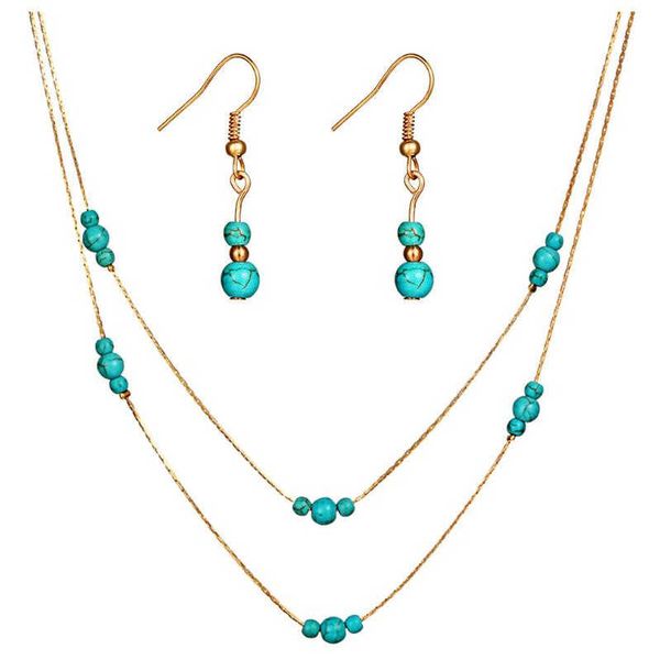 women's multi-layer round beads tibetan silver turquoise earrings necklace set gstqs022 fashion gift national style women diy jewelry s
women's multi-layer round beads tibetan silver turquoise earrings necklace set gstqs022 fashion gift national style women diy jewelry s