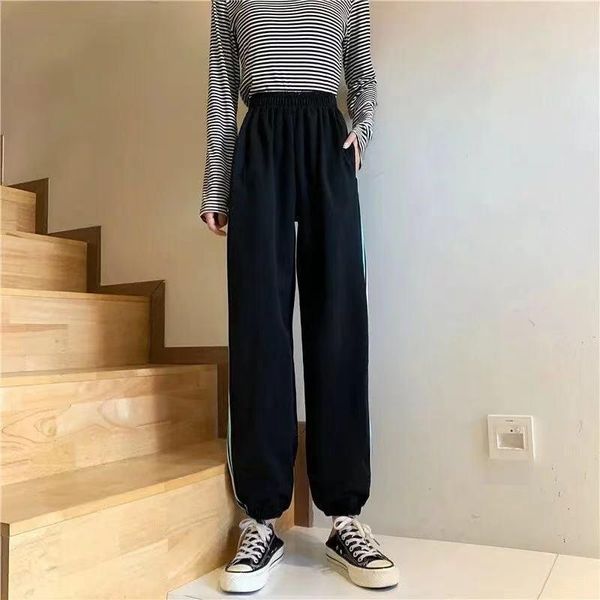 women's pants & capris loose high waist harem vertical stripes track drape korean fashion casual harajuku hip-hop all-match, Black;white
women's pants & capris loose high waist harem vertical stripes track drape korean fashion casual harajuku hip-hop all-match, Black;white