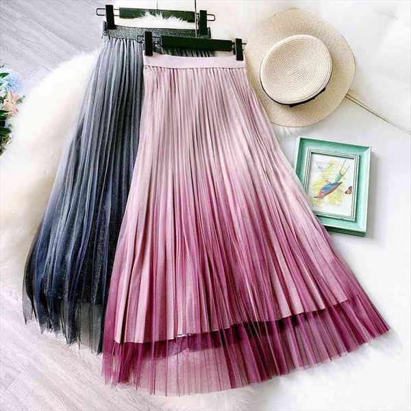 bright silk gradient maxi tulle womens skirts elegant long pleated a line modis blue gray purple summer arrival, Black
bright silk gradient maxi tulle womens skirts elegant long pleated a line modis blue gray purple summer arrival, Black