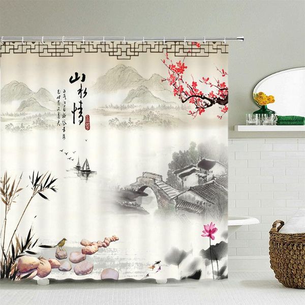 shower curtains chinese landscape ink painting curtain waterproof bathroom polyester fabric home decor with 12 hook
shower curtains chinese landscape ink painting curtain waterproof bathroom polyester fabric home decor with 12 hook