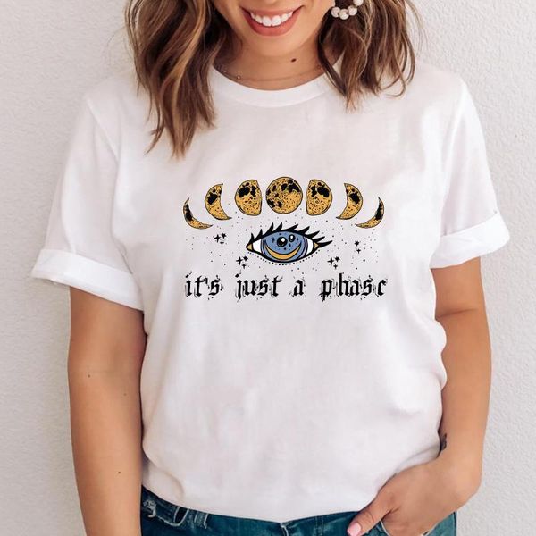 women's t-shirt it's just a phase colored print aesthetic evil eye moon phases magical tshirt mystical witchy woman goth tee shirt, White
women's t-shirt it's just a phase colored print aesthetic evil eye moon phases magical tshirt mystical witchy woman goth tee shirt, White