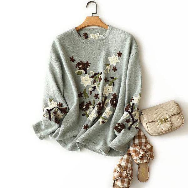 women's sweaters luxury hand made 100% embroidery sweater europe fashion flower pullovers winter thick oversized loose female, White;black
women's sweaters luxury hand made 100% embroidery sweater europe fashion flower pullovers winter thick oversized loose female, White;black