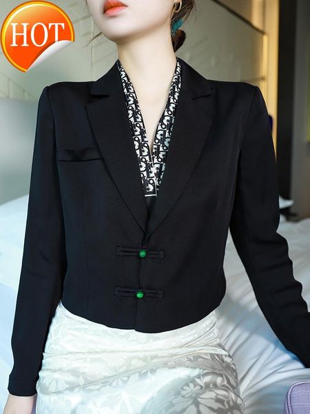 recommended m double silk suit coat for women short small buckle personalized black men's suits & blazers, White;black
recommended m double silk suit coat for women short small buckle personalized black men's suits & blazers, White;black