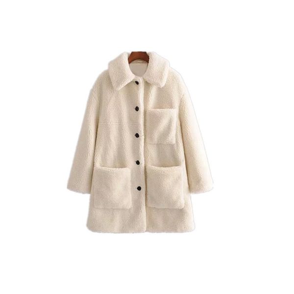 women's wool & blends autumn and winter 2021 lamb coat long keep warm solid color fashion sweet single breasted coats kurtki zimowe dam, Black
women's wool & blends autumn and winter 2021 lamb coat long keep warm solid color fashion sweet single breasted coats kurtki zimowe dam, Black