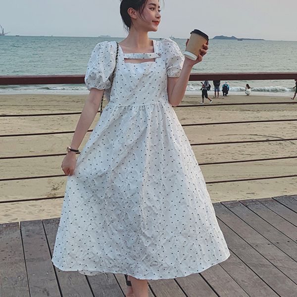 summer fashion elegant pure color simple temperament white traveling square collar short puff sleeve dress women 16f1273 210510, Black;gray
summer fashion elegant pure color simple temperament white traveling square collar short puff sleeve dress women 16f1273 210510, Black;gray