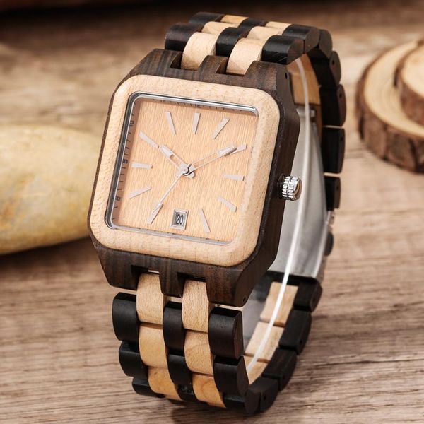 wristwatches business men quartz square calendar wood watch 2021 luxury ebony red sandalwood watches gifts with box relogio, Slivery;brown
wristwatches business men quartz square calendar wood watch 2021 luxury ebony red sandalwood watches gifts with box relogio, Slivery;brown