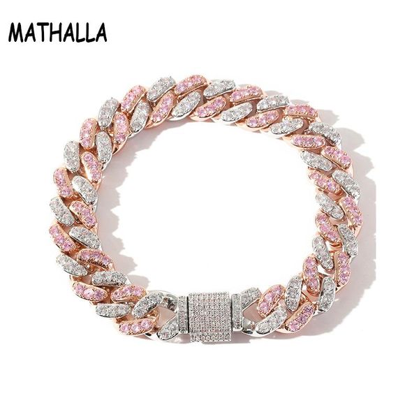 link, chain mathalla hiphop men's 12mm cuban bracelet out pink cubic zircon fashion hip hop jewelry, Black
link, chain mathalla hiphop men's 12mm cuban bracelet out pink cubic zircon fashion hip hop jewelry, Black