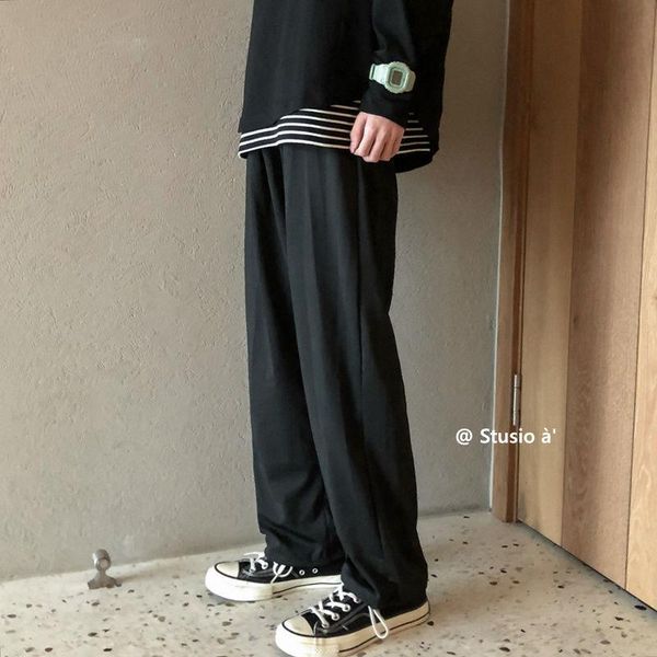 autumn ankle-tied straight solid color trousera loose bound feet casual sports pants m-3xl men's, Black
autumn ankle-tied straight solid color trousera loose bound feet casual sports pants m-3xl men's, Black